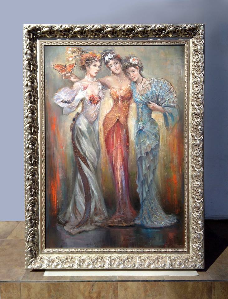 Obraz tři Grácie 134x94 cm v dřevěném rámu