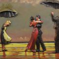 Kovové obrazy - Tango na pláži (Jack Vettriano)